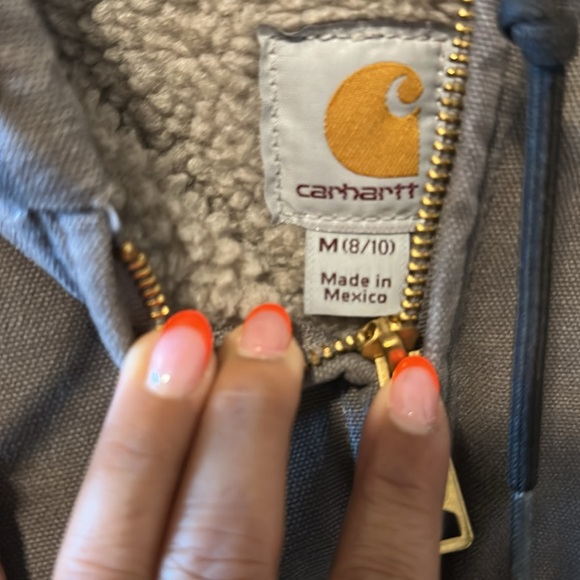 Carhartt Dark Gray Sherpa Line Duck Hooded Jacket LIKE NEW! - Picture 3 of 4